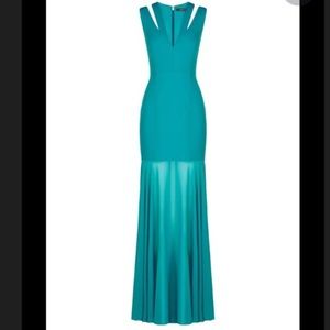 BCBG MaxAzria teal/emerald gown size 2